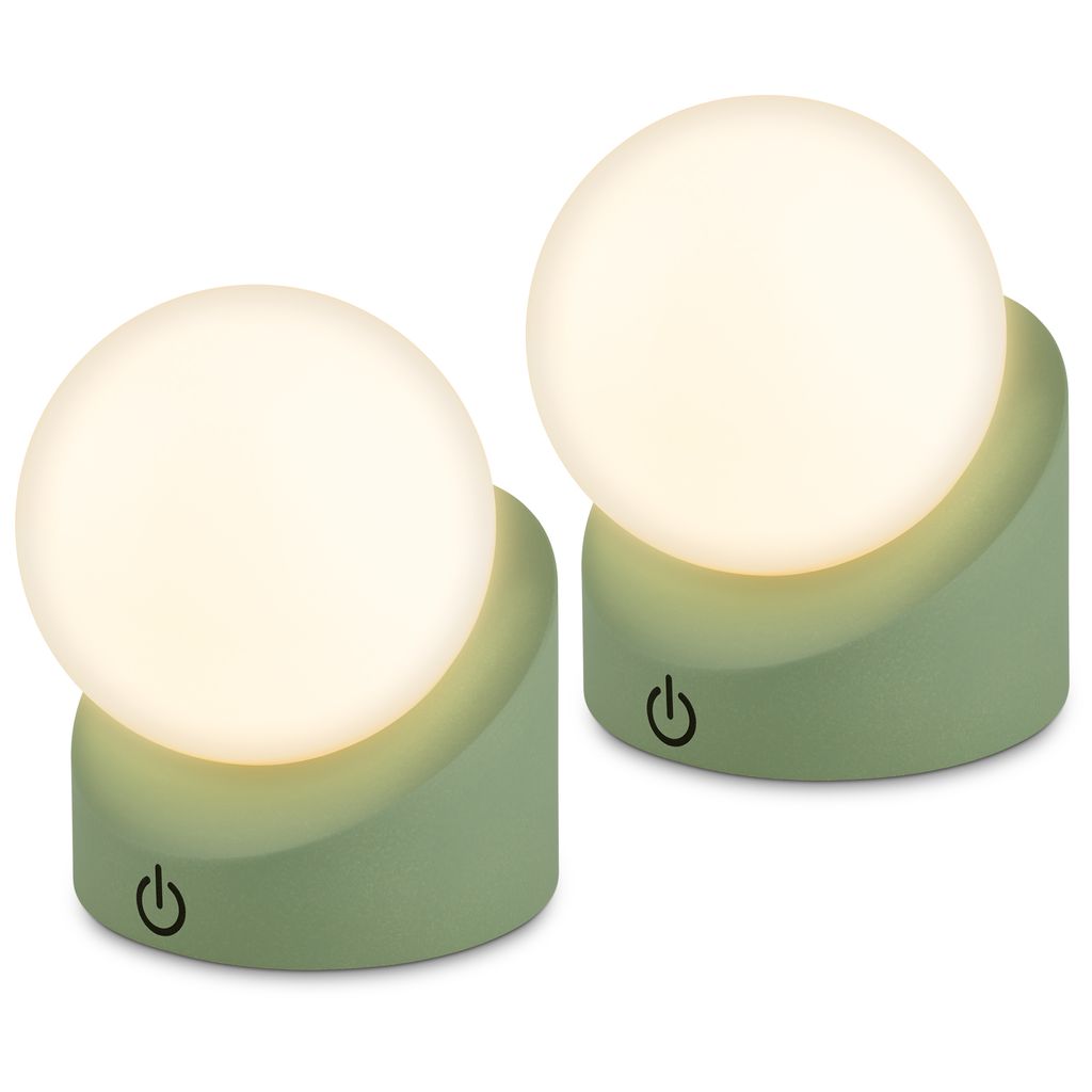 Briloner Sora Mini Led Tischlampe Kabellos Ip54, 2er Set, Dimmbar, Touch, Kabellos, Spritzwasser- Und Staubschutz, Grün, 10 X 8 X 9 Cm