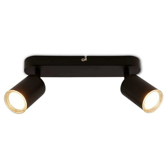 Briloner Deckenlampe Ip44 Spritzwasserschutz 27x8,5 Cm Gu10 Fassung Max. 9w 2-flammig Schwarz - Deckenstrahler Badezimmer Flur Wohnzimmer