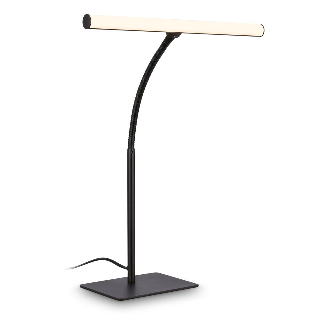 Briloner Led Schreibtischlampe Schwenkbar 32x47,5 Cm 7w, 800lm, 3000k Warmweiß Kabelschalter Schwarz - Tischlampe Büro Wohnzimmer