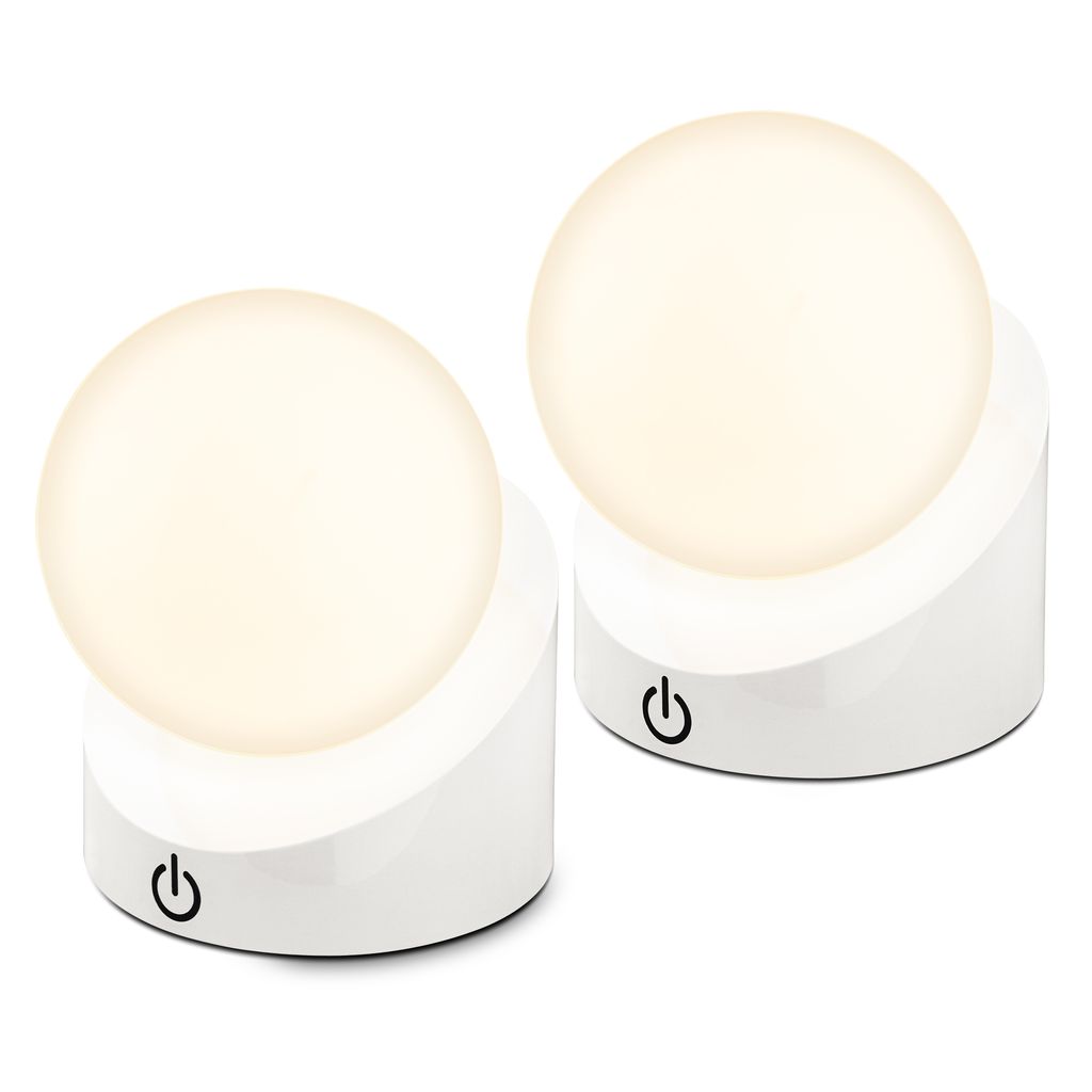 Briloner Sora Mini Led Tischlampe Kabellos Ip54, 2er Set, Dimmbar, Touch, Kabellos, Spritzwasser- Und Staubschutz, Weiß, 10 X 8 X 9 Cm