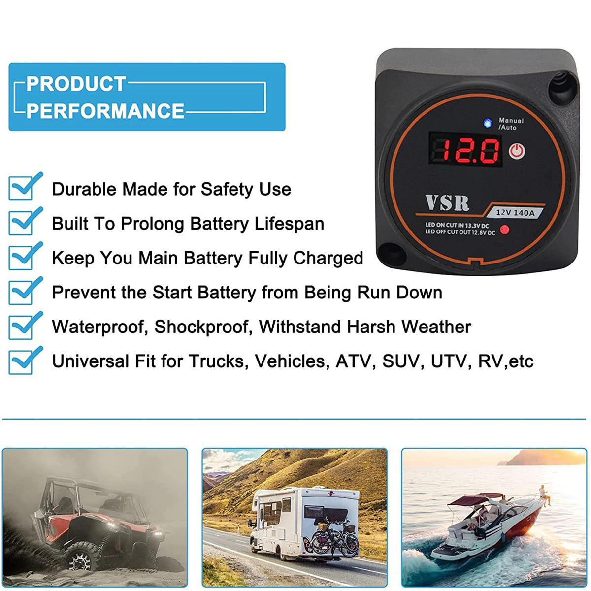 12v Smart-voltmeter Mit Digitalanzeige Für Wohnmobile Und Yachten, Dual-batterie-trennschalter