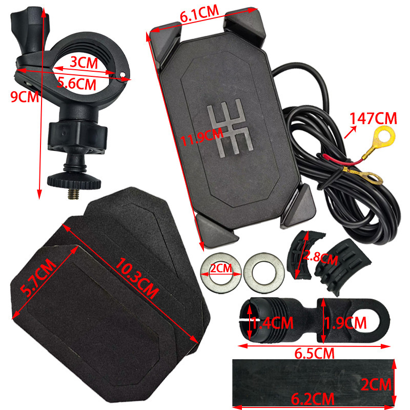 Motorrad-modifikationszubehör Sjzj-004 Handyhalterung Für Motorradfahrer Und Handy-ladefunktion.