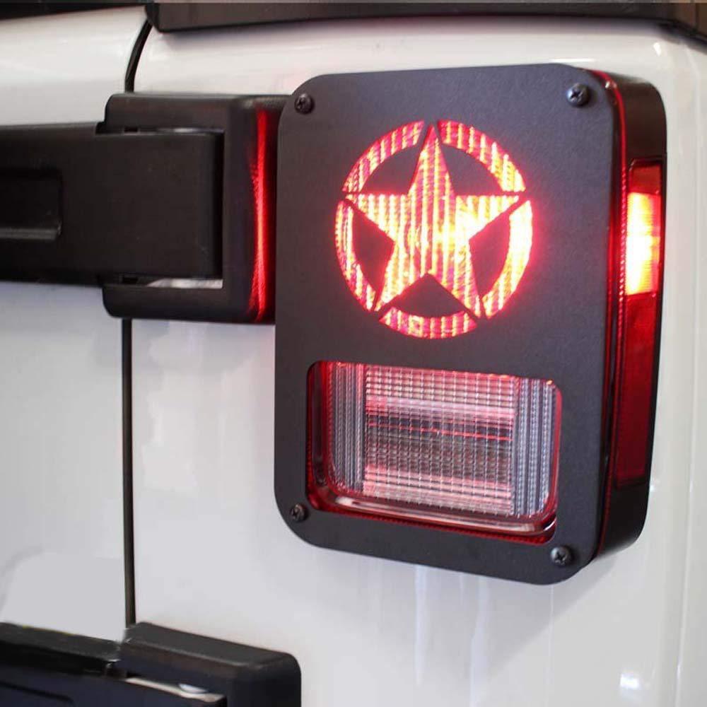 Passend Für Jeep Wrangler Jk: Flache Rücklichtabdeckung, Rücklichtrahmen Im Fünfstern-design, Modifizierte Rücklichtschutzabdeckung