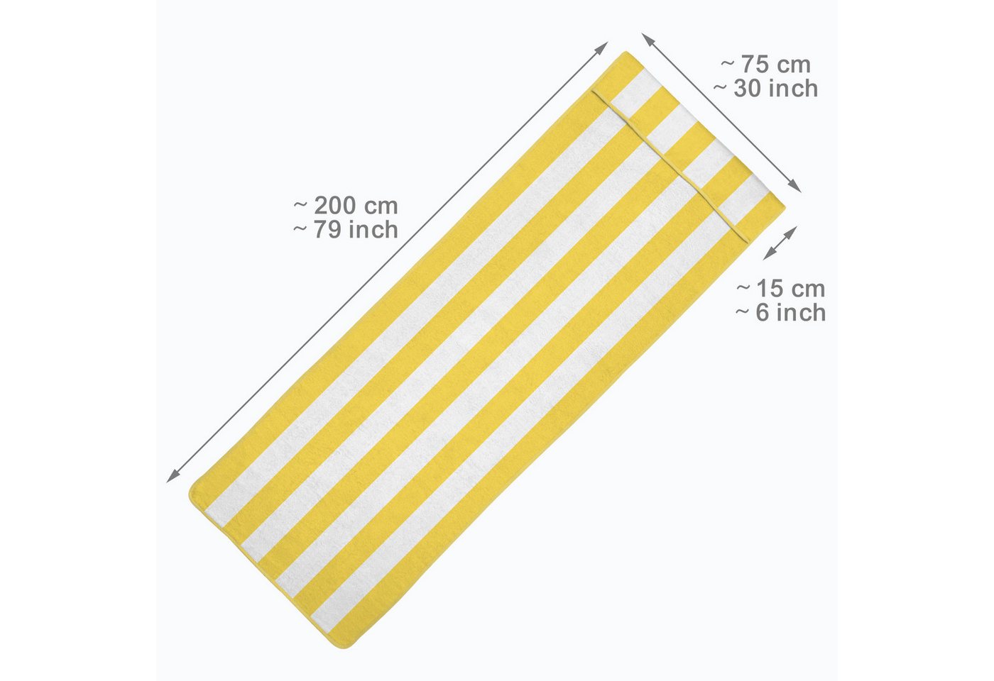 Handtuch Cassiss 200x75cm Gelb-weiß-gestreift Bild 5