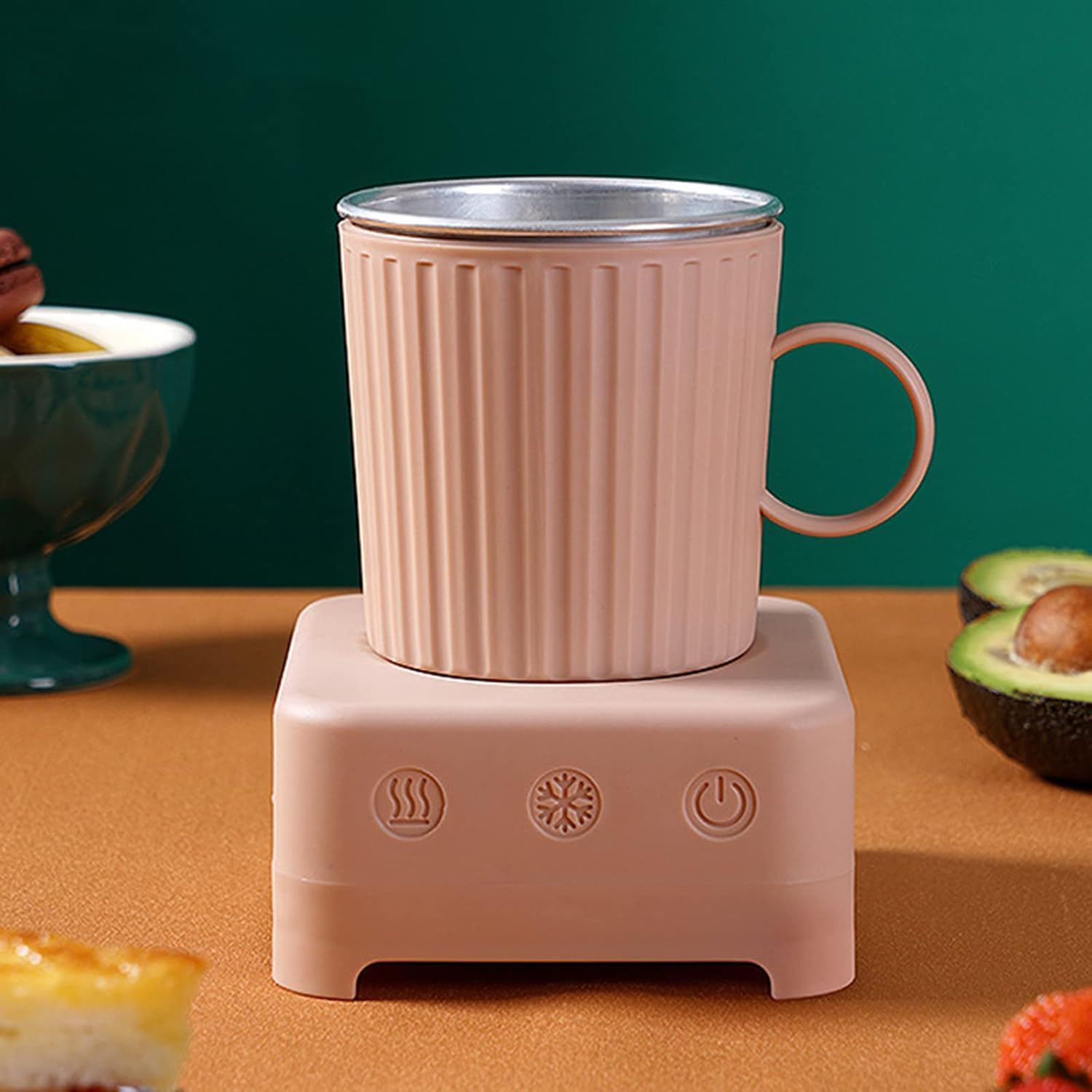 2in1 Kühlcup 400ml 12v Heiz/kühl Tragbar Bier Wein Joghurt Saft Pink