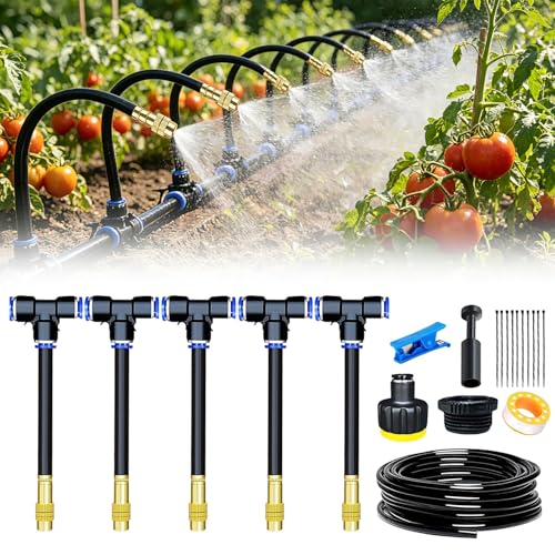 Connect Drip Irrigation System Kit, 5m 360° Curved Garden Automatic Irrigation System, 360° Biegbar Automatic Irrigation System, Garden Watering System 360°, Für Landschaft, Gemüsegarten, Flower