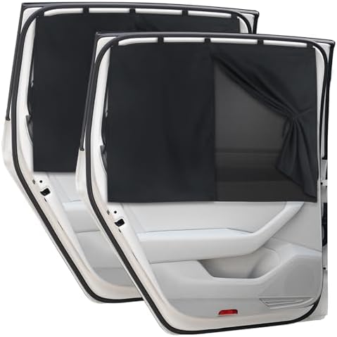 Sonnenschutz Auto Baby, 2 Pack Magnetisch Doppelschicht Sonnenschutz Kinder/auto Vorhang Uv Schutz & Verdunkelung Autofenster Hitzeschutz Vorhang Für Seitenscheibe