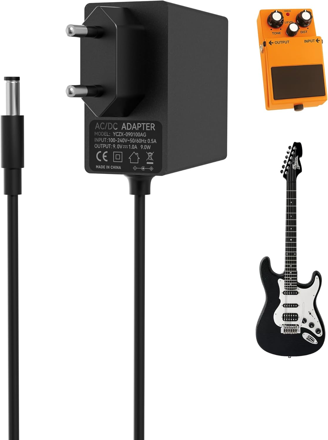9v 1a Netzteil Für Gitarrenpedale, 9v Dc Ac-adapter-ladegerät Für Effektpedale, Looper Und Stompboxen Für Boss Psa-120s, Roland Me-80 Gt-1 Gt-100, Behringer, Joyo, Casio Keyboards, Stecker