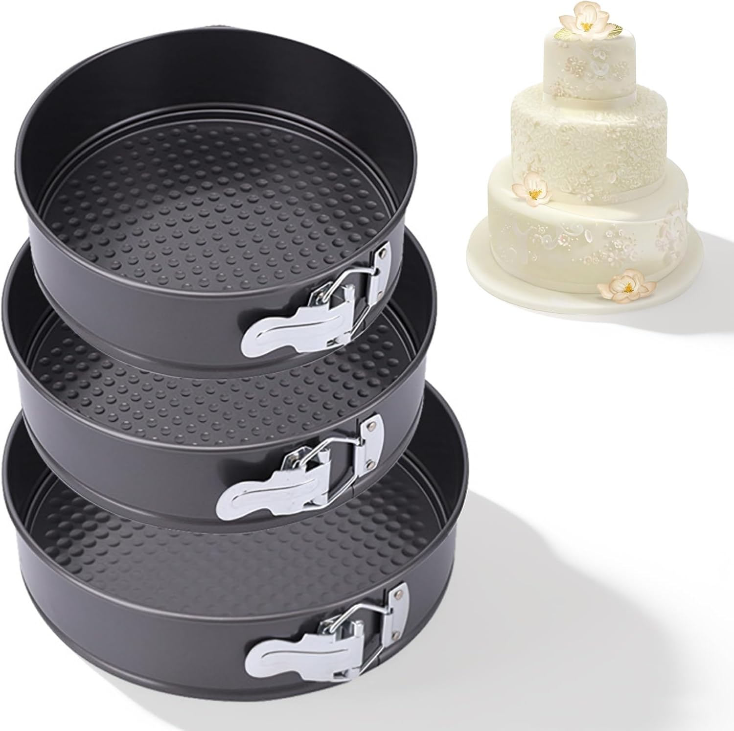 Dreiteilige Runde Kuchenform, 20/22/24 Cm, Abnehmbare Antihaft-springform, Kuchenformen Aus Kohlenstoffstahl Zum Backen Aller Arten Von Kuchen Und Broten