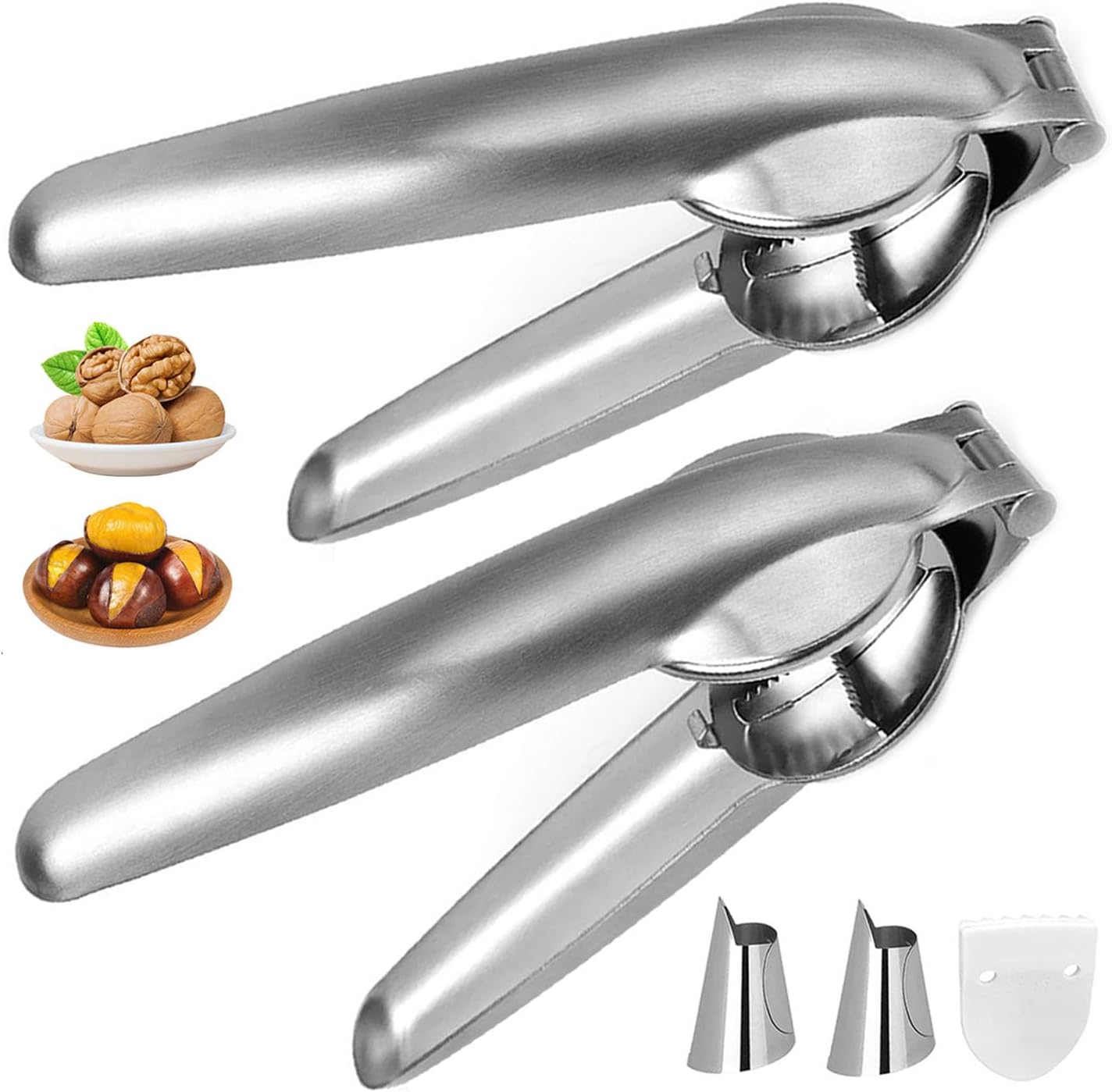Nussknacker, 2-teilig, Kastanienknacker, Kastanienöffner, Kastanienschneider, Nussknacker Aus Edelstahl, Multifunktionaler Kastanienschäler, Für Kastanien Und Haselnüsse