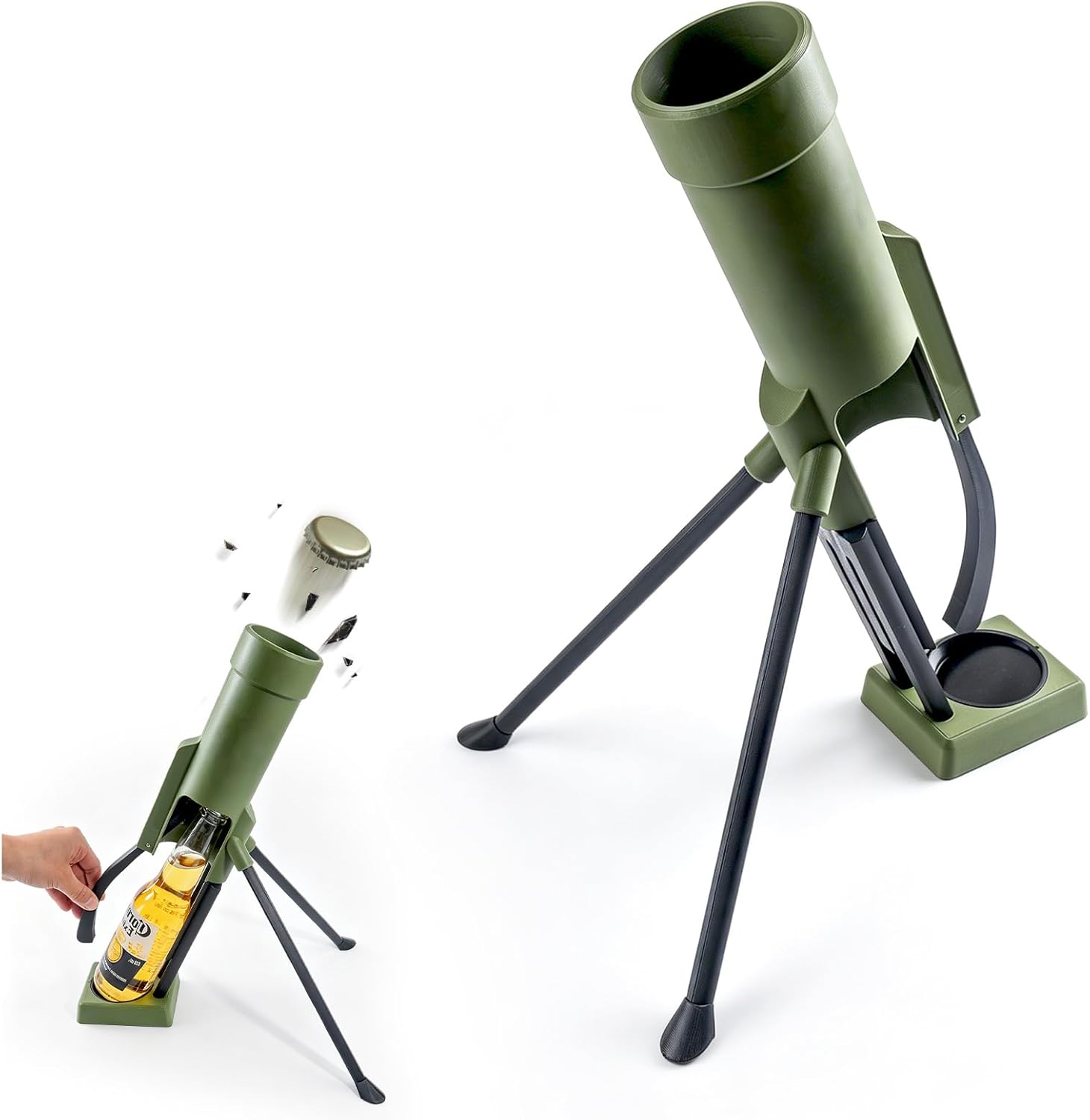 Mörser-flaschenöffner, 51-mm-bierflaschenöffner, Praktischer, Freihändiger Bierflaschenöffner, Taktischer Kronkorkenwerfer, 330-ml-bierflaschenöffner Für Zuhause, Partys, Bars Und Büro
