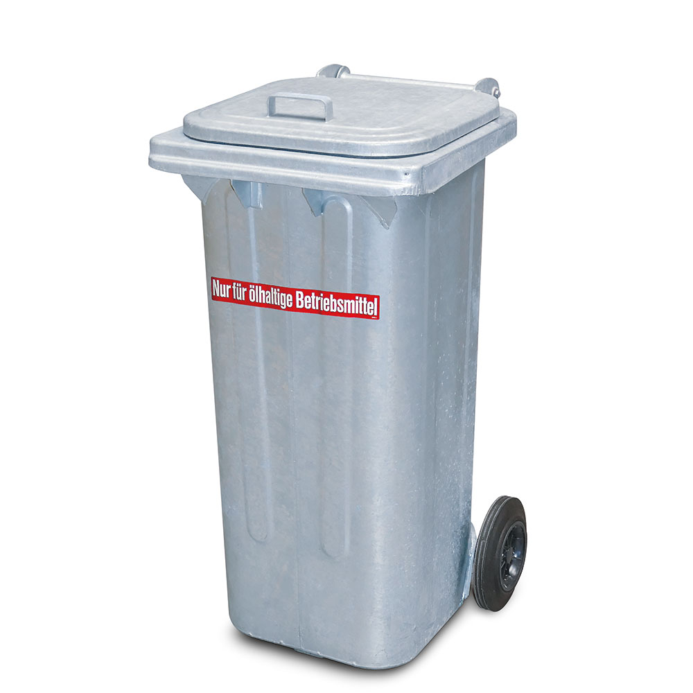 Brb Feuerverzinkte 120 Liter Stahlblechmülltonne, Brandschutzgeprüft, Hxbxt 920x460x568 Mm