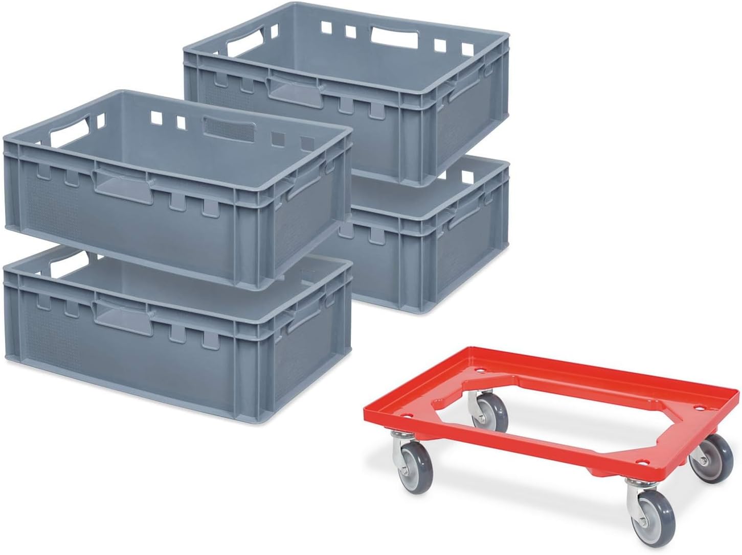 Brb 4x Fleischkasten E2, Lxbxh 600x400x200 Mm, Inkl. Transportroller (grau)