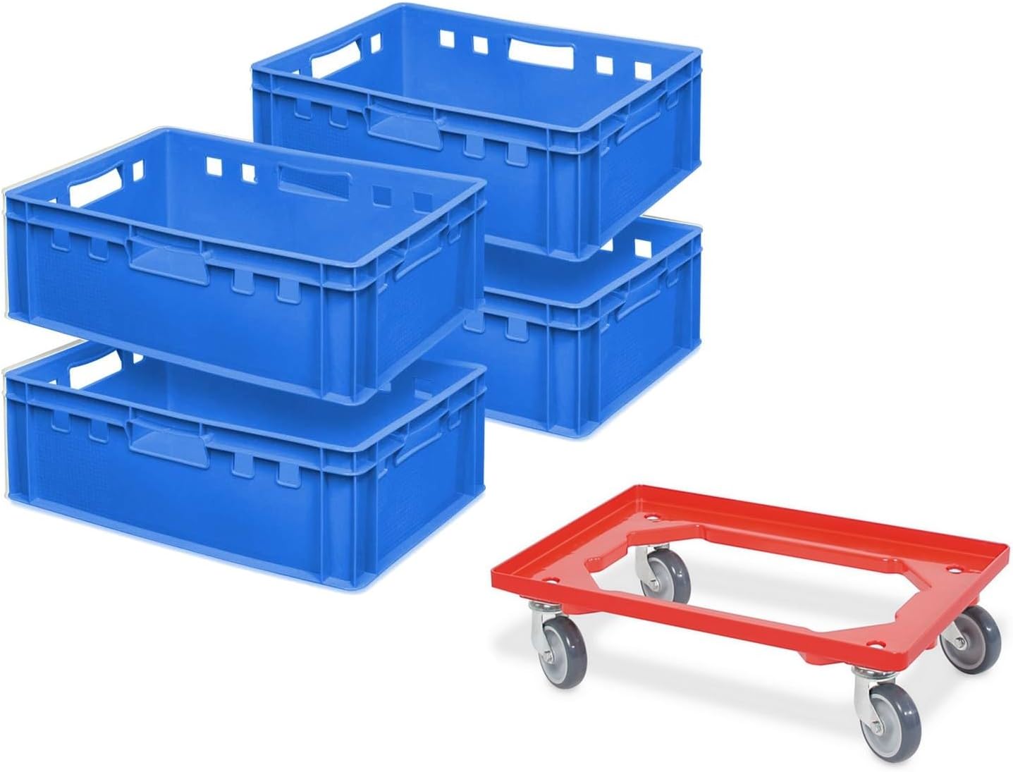 Brb 4x Fleischkasten E2, Lxbxh 600x400x200 Mm, Inkl. Transportroller (blau)