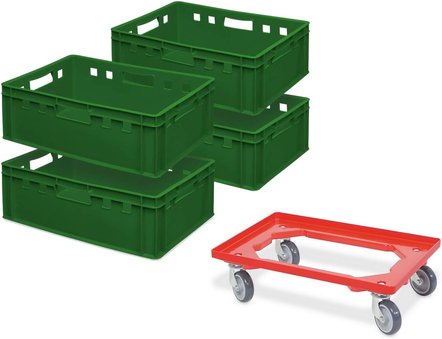 Brb 4x Fleischkasten E2, Lxbxh 600x400x200 Mm, Inkl. Transportroller (grün)