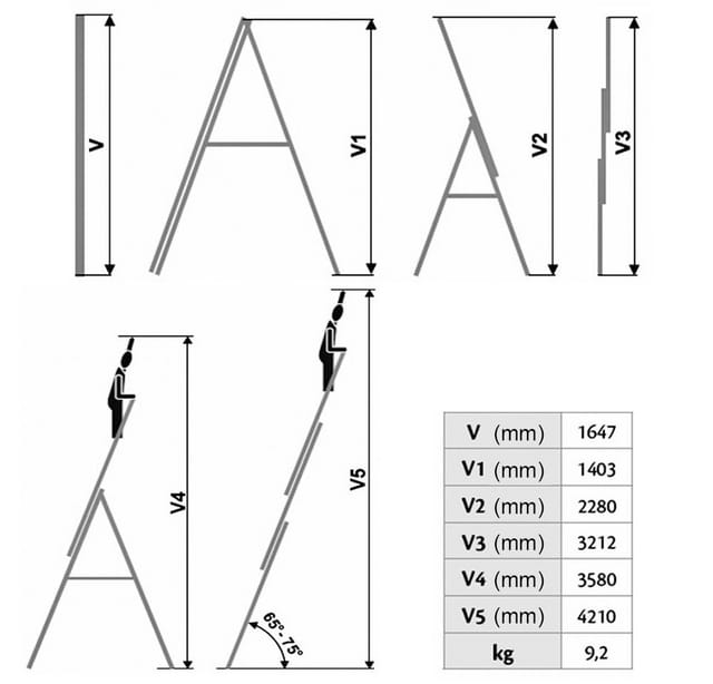 Brb Aluminium-vielzweck-leiter, Tragkraft 150 Kg (silber, 6)