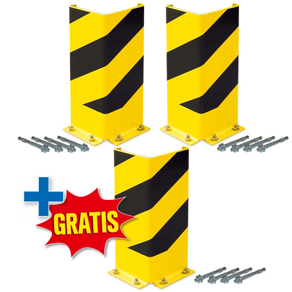 Brb 3x Anfahrschutz, 400 Mm Hoch, Schenkelbreite 160 Mm, Schutz Für Regalrahmen