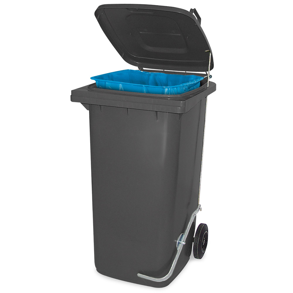 Brb Müllbehälter Mit Fußpedal U. Klemmring, 120 Liter, Anthrazit, Bxtxh 480x550x930 Mm