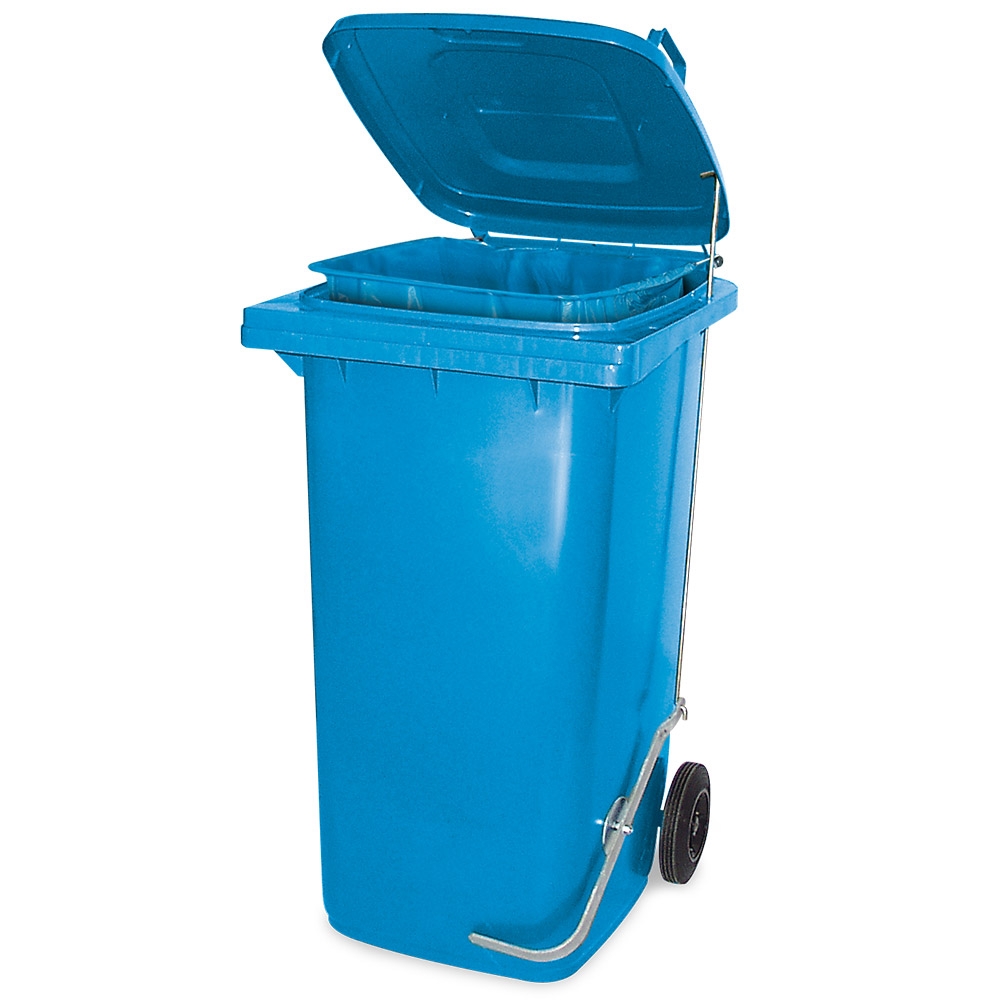 Brb Müllbehälter Mit Fußpedal Und Klemmring, 80 Liter, Bxtxh 445x520x930 Mm (blau)