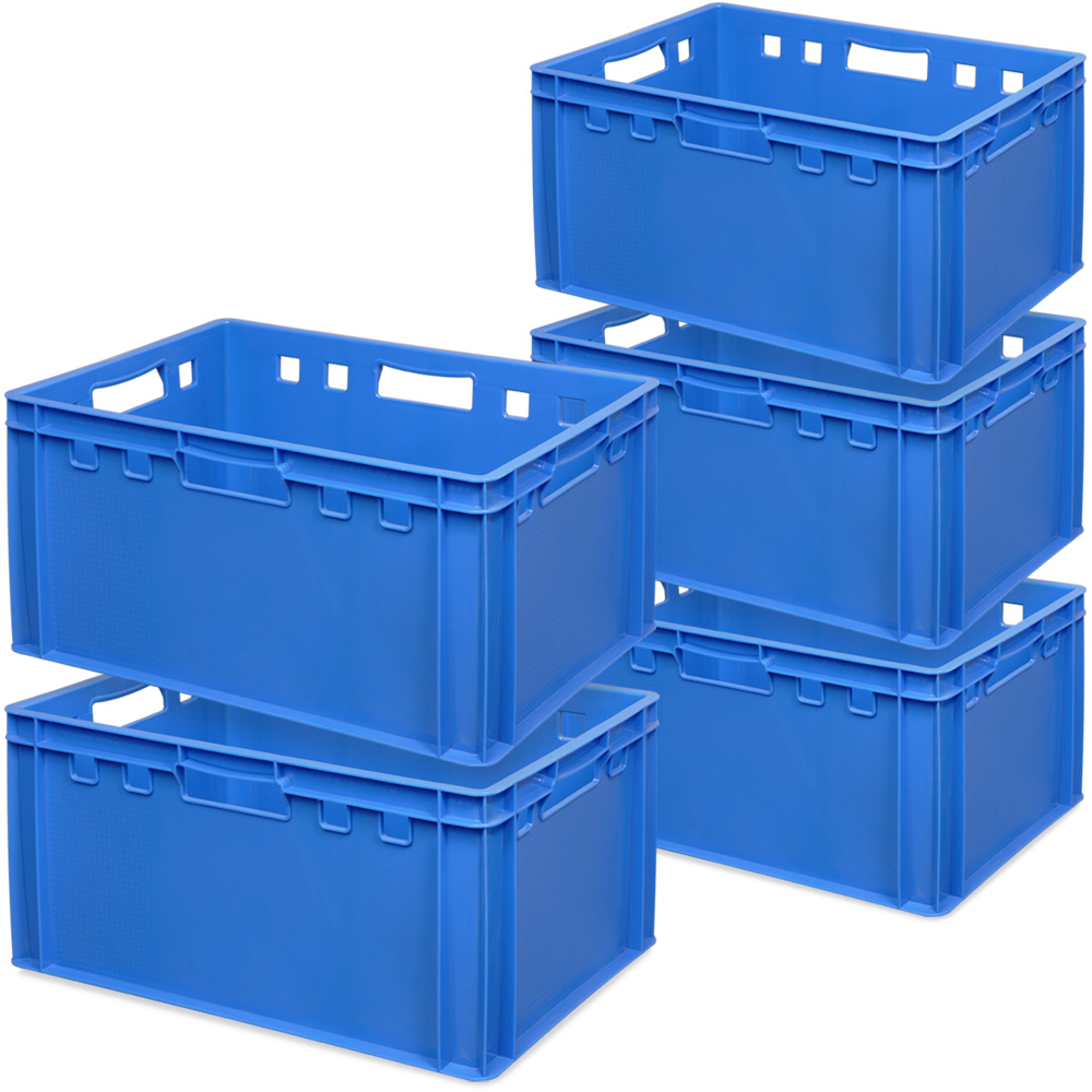 Brb 5x Fleischkasten E3, 600x400x300 Mm, Lebensmittelecht, Blau