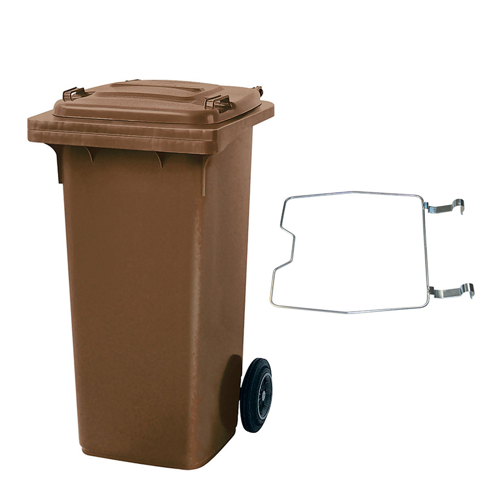 Brb Mülltonne Mgb 120 Liter, Mit Klemmring Für Müllsäcke (braun)