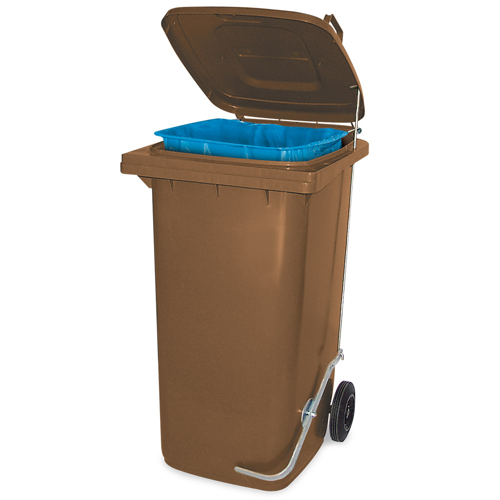 Brb Müllbehälter Mit Fußpedal U. Klemmring, 120 Liter, Bxtxh 480x550x930 Mm (braun)