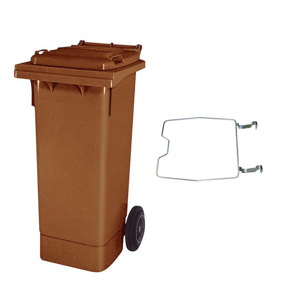 Brb Mülltonne Mgb 80 Liter, Mit Klemmring Für Müllsäcke (braun)