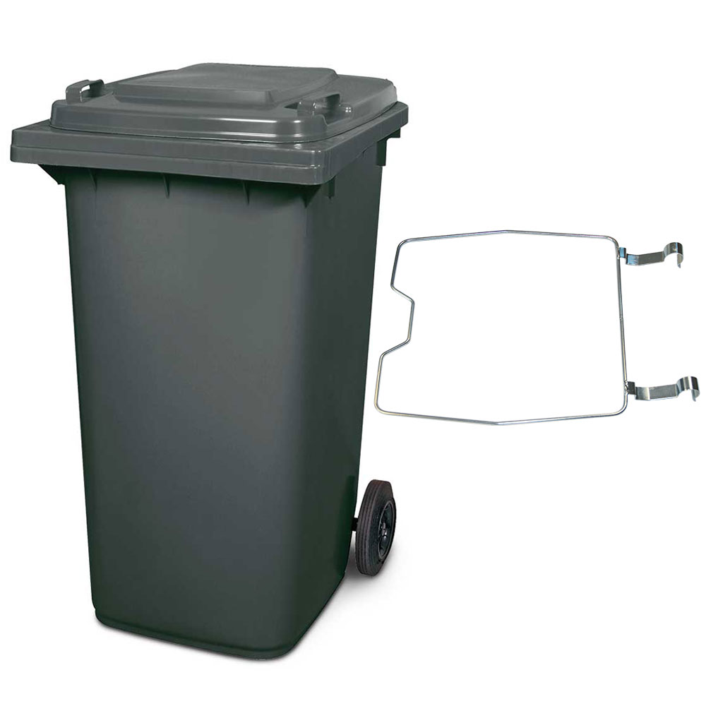 Brb Mülltonne Mgb 240 Liter, Mit Klemmring Für Müllsäcke (grau)