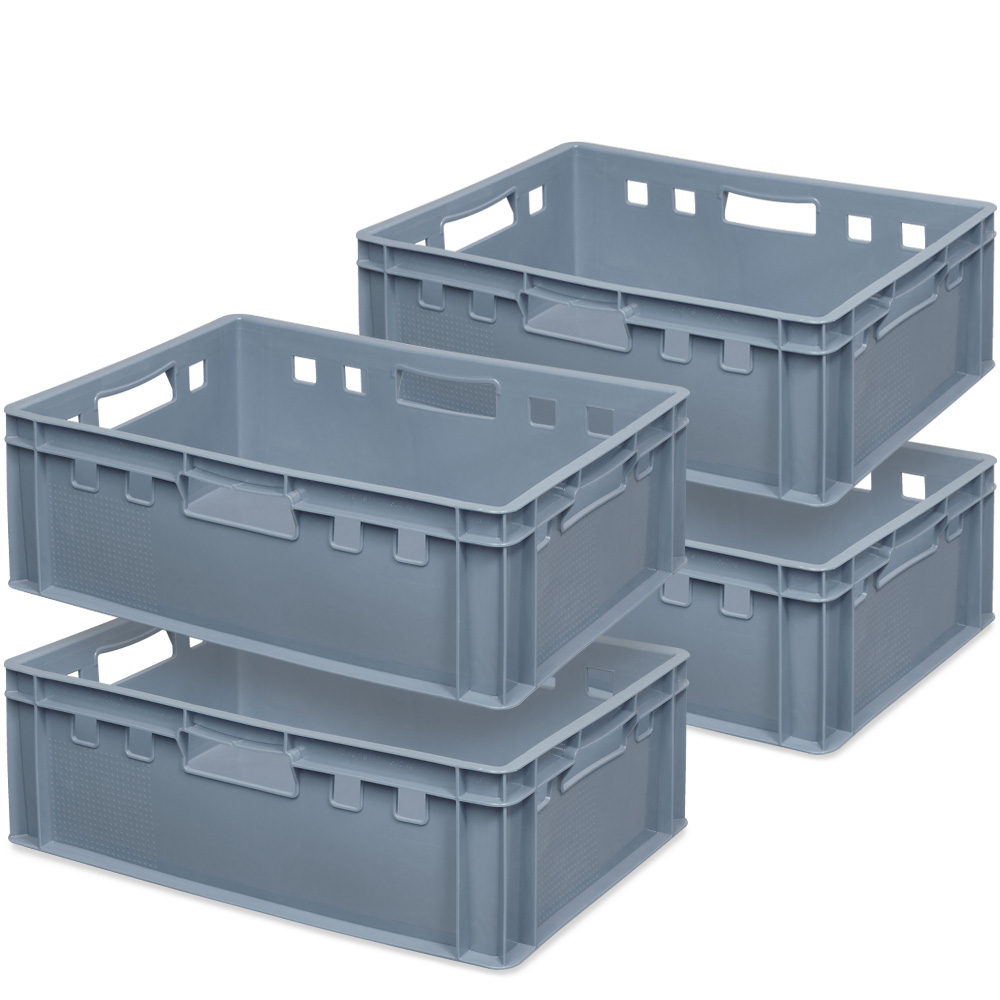 Brb 4x Fleischkasten E2, Lxbxh 600x400x200 Mm, Pe-hd, Lebensmittelecht (grau)