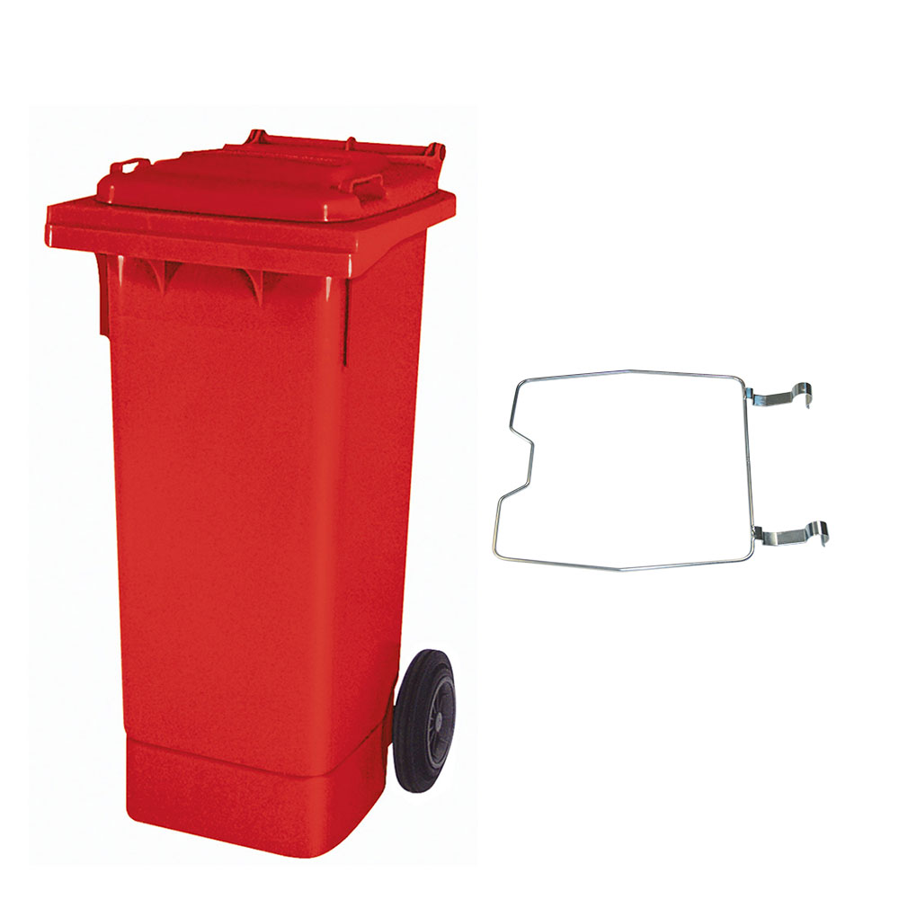 Brb Mülltonne Mgb 80 Liter, Mit Klemmring Für Müllsäcke (rot)