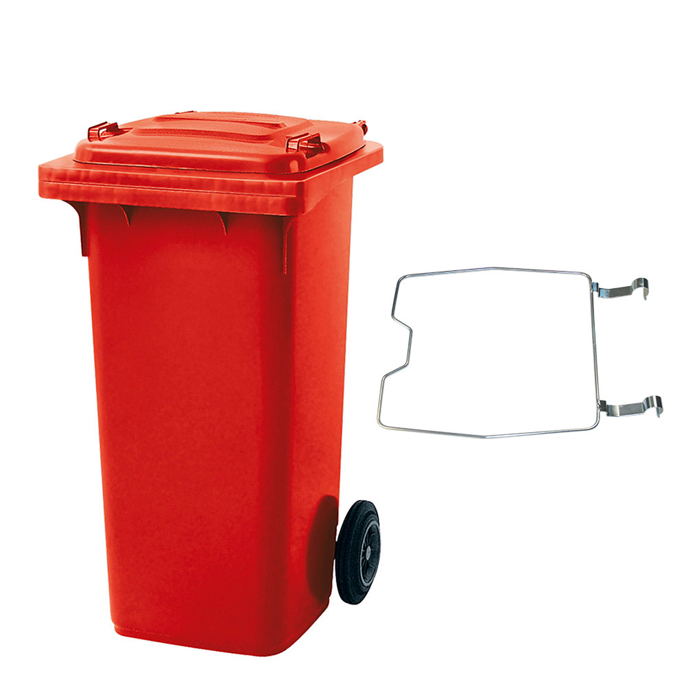 Brb Mülltonne Mgb 120 Liter, Mit Klemmring Für Müllsäcke (rot)