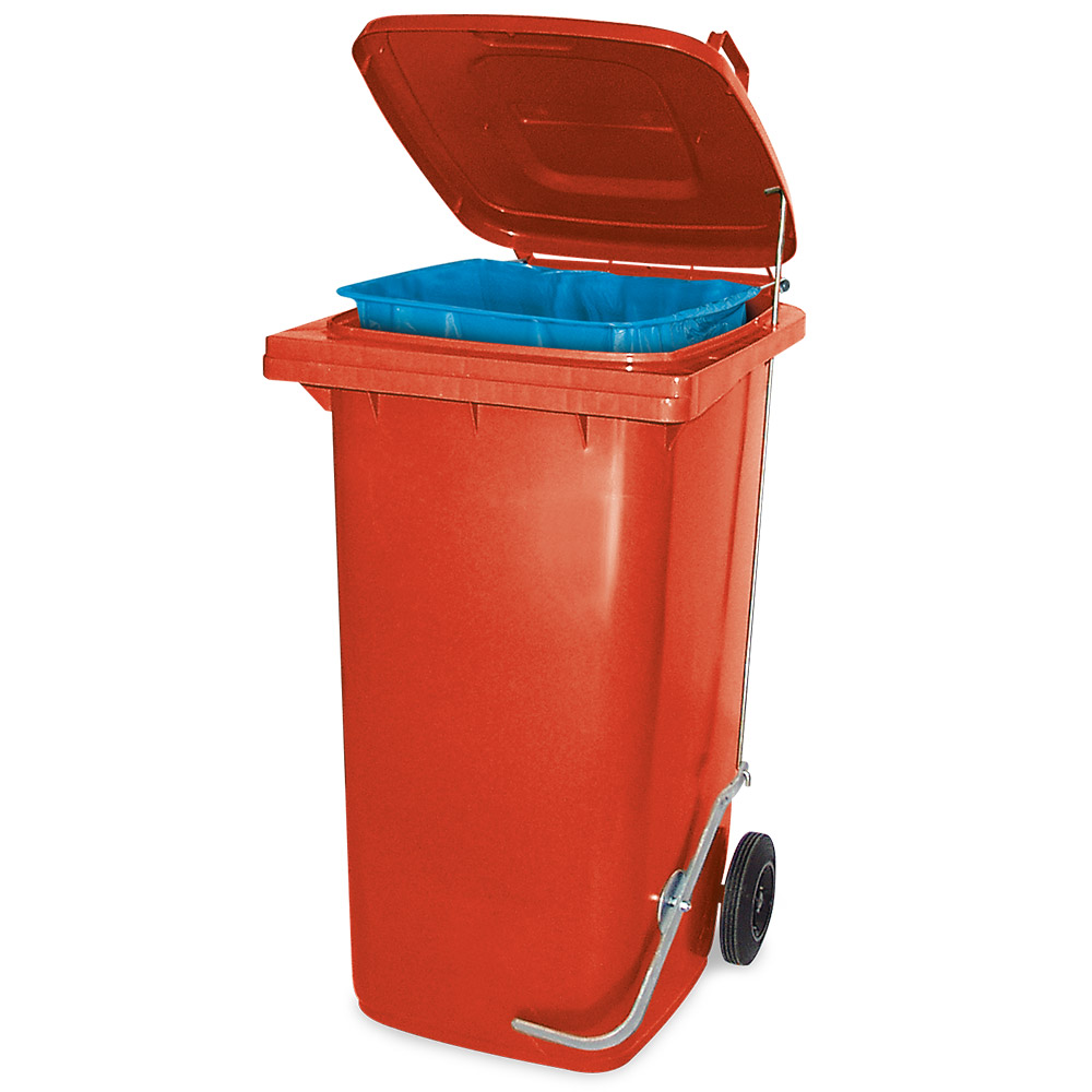 Brb Müllbehälter Mit Fußpedal U. Klemmring, 240 Liter (rot)