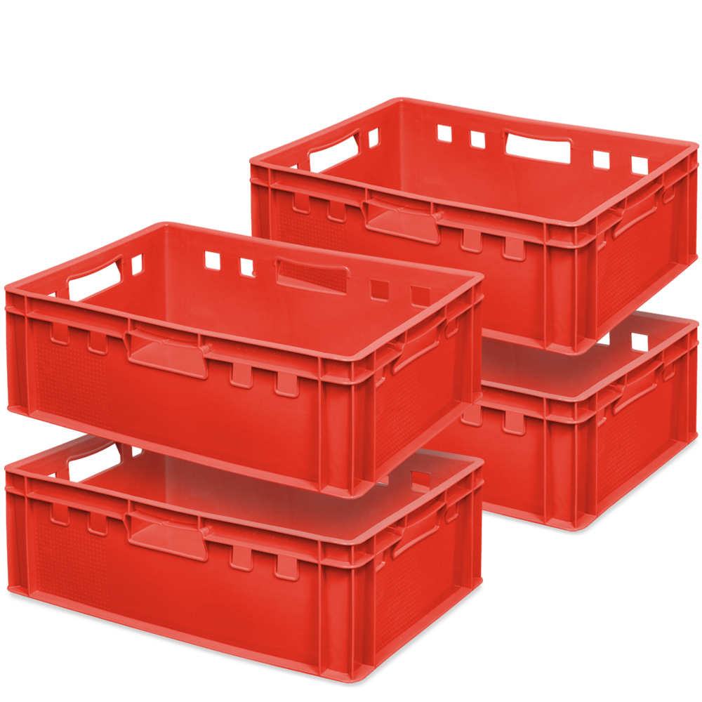 Brb 4x Fleischkasten E2, Lxbxh 600x400x200 Mm, Pe-hd, Lebensmittelecht (rot)