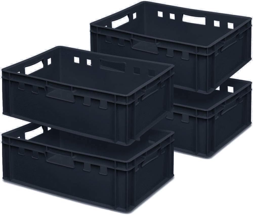 Brb 4x Fleischkasten E2, Lxbxh 600x400x200 Mm, Pe-hd, Lebensmittelecht (schwarz)