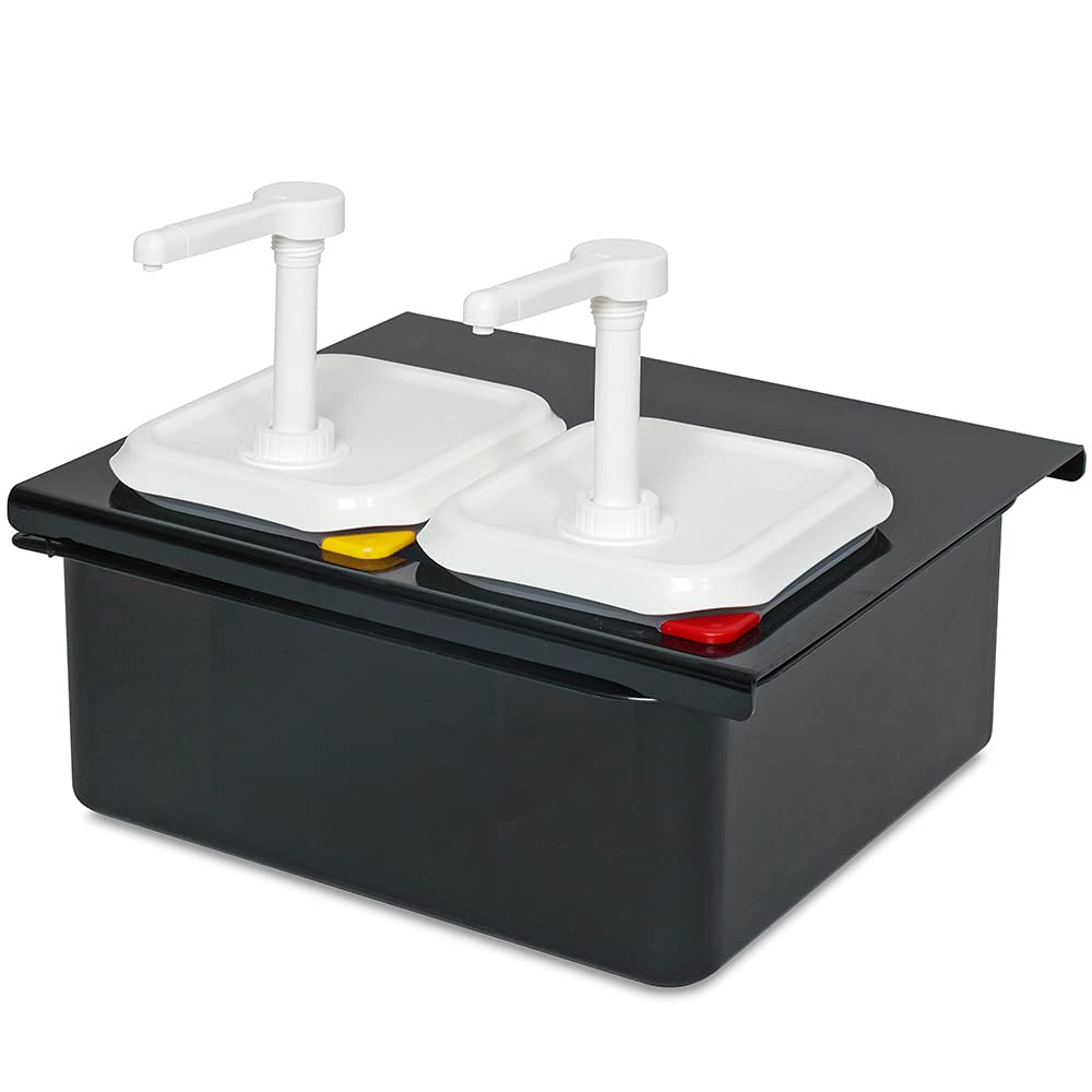 Brb Soßenspender Set 2x Gn1/6, Inklusive Halterung Mit Wanne Zum Warmhalten/kühlen