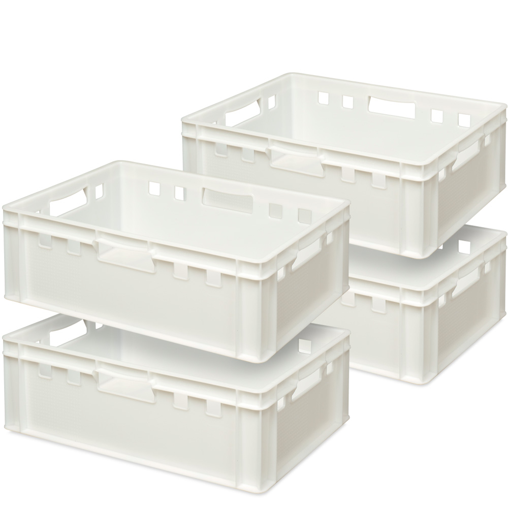 Brb 4x Fleischkasten E2, Lxbxh 600x400x200 Mm, Pe-hd, Lebensmittelecht, Weiß