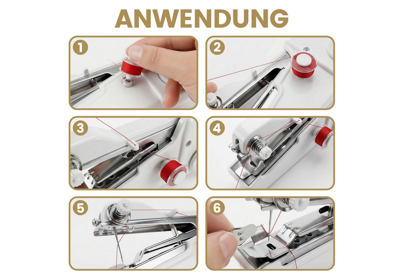 Handnähmaschine, Nähmaschine Elektrische Mini Handnähmaschine Für Anfänger Und Erwachsene, Schnelles Nähen Stitch , Tragbare Nähmaschine Mit Nähartikeln Für Zuhause, Reisen, Heimwerken Bild 4