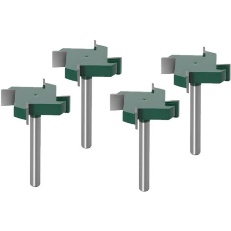 Bunthaus 4-teiliges 6-mm-schaft-spoilboard-oberflächenfräser-bit-set, 4 Flügelplatten-abflachungsfräser, Wolframkarbidfräser Für Die Holzbearbeitung