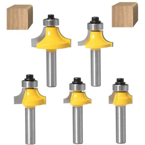 Bunthaus 5-teilige 8-mm-schaft-rundfräser Mit Eckenradius, Rundfräser Und Perlenkantenfräser Mit Lager Für Die Holzbearbeitung
