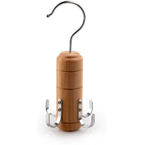 Bunthaus Holzaufhänger Für Gürtel, 4 Haken, Schals, Krawatten, Schrankzubehör-organizer, 360-grad-drehung (holzfarbe)