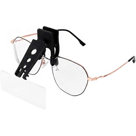 Bunthaus Clip-on-lupe Für Brillen Mit 3 Austauschbaren Linsen, Freisprech-clip-on Und Flip 1,5x2,5x3,5x Zum Lesen, Nähen, Hobby, Karte