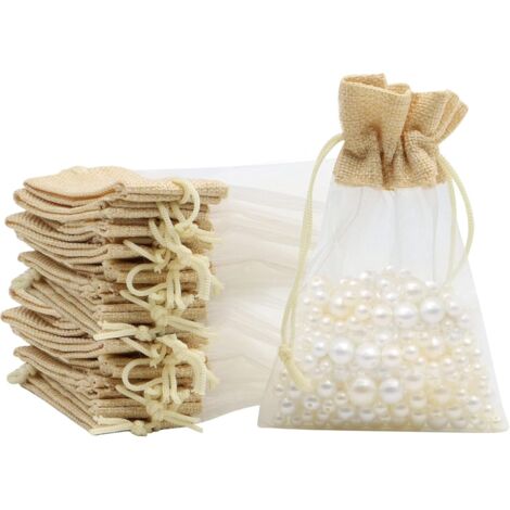 Bunthaus Jute-organzabeutel, 24 Stück, 10 X 15 Cm, Geschenk-organzabeutel Mit Wiederverwendbarem Kordelzug Für Hochzeiten, Schmuck, Süßigkeiten, Festivals