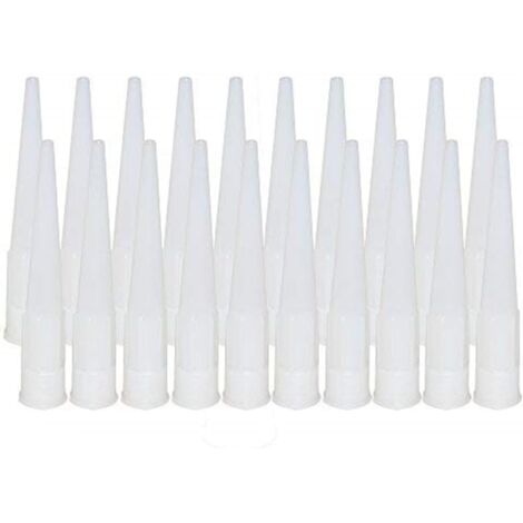 Bunthaus Kunststoff-kartuschenpistolen-verlängerung, Kartuschendüsenspitzenwerkzeug Für Wurstkartuschenpistole, Kartuschendüsen-applikator, Einfach Zu Bedienen, Weiß (20 Stück, 10,2 X 1,5 Cm)