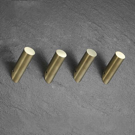 Bunthaus Set Mit 4 Gebürsteten Gold-handtuchhaken, Bademantelhaken, Wandhaken Für Badezimmer, Robuste Kleiderbügel