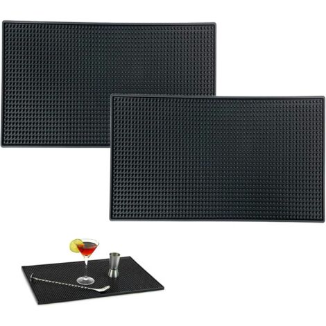 Bunthaus Stück Barmatte, Bar-serviermatte, Schwarze Barmatte, Geeignet Für Bar Oder Zuhause, Zum Fixieren Von Weingläsern (schwarz), 30 X 15 Cm