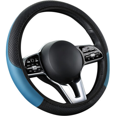 Bunthaus Universeller, Rutschfester Kunstleder-lenkradbezug Für Autos, Kunstleder-zubehör, Saisonales Auto-styling, Ohne Innenring, Blau
