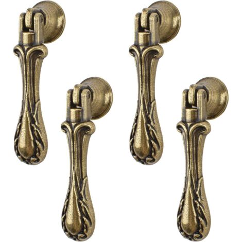 Bunthaus Stück Vintage Zinklegierung Geschnitzte Tropfenförmige Schrankgriffe Griffe Schrank Kleiderschrank Schublade Türen Dekorative Möbelgriffe Bronzegrün