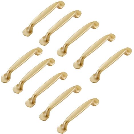 Bunthaus Set Mit 10 Goldenen Möbelgriffen, Goldenen Küchenmöbelgriffen, Goldenen Möbelgriffen, Mittenabstand 128 Mm