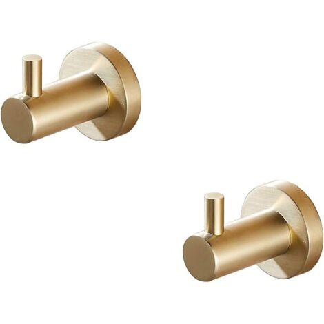 Bunthaus Set Mit 2 Modernen Wandhaken, Gebürsteter Goldfarbener Sus304-edelstahl
