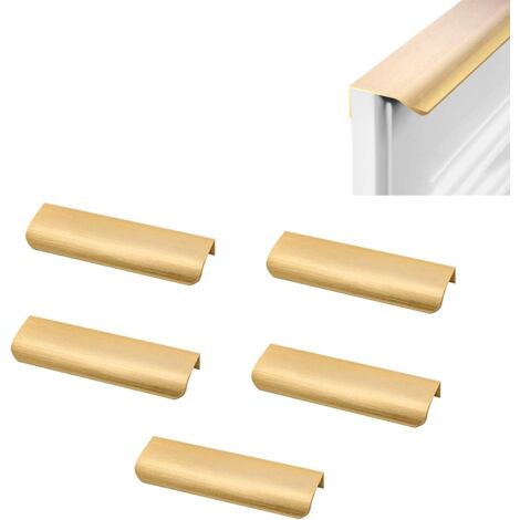 Bunthaus Gold-möbelgriff, 5 Stück, Versteckte Aluminium-möbelgriffe, 150 Mm, Versteckte Schrankschubladengriffe, Küchenprofilgriff, Für Schubladen, Kleiderschrank, Schuhschränke, Gold